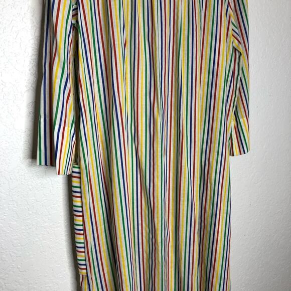 Vintage Models Coat white rainbow striped snap front house coat - Picture 12 of 14